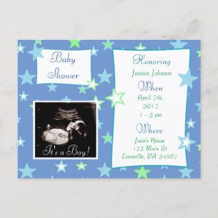 C'est un garçon, Ultrasound Baby shower Invitation