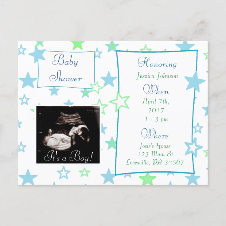 C'est un garçon, Ultrasound Baby shower Invitation Zazzle.ch