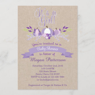 C'est un invitation de baby shower de citrouilles