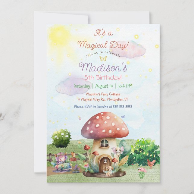 C'est un jour magique Fairy's Birthday Invitation (Devant)