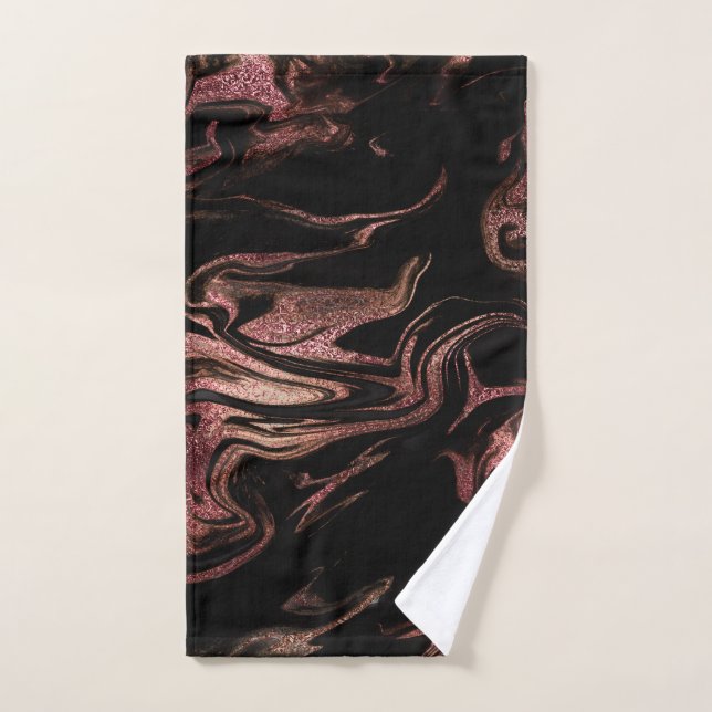 C'est un look de copper rose gold marble noir (Serviette à main)