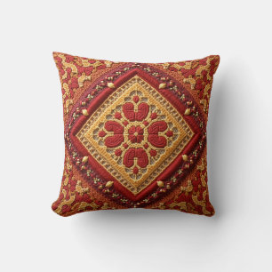 C'est un oreiller de lancer de style broderie.