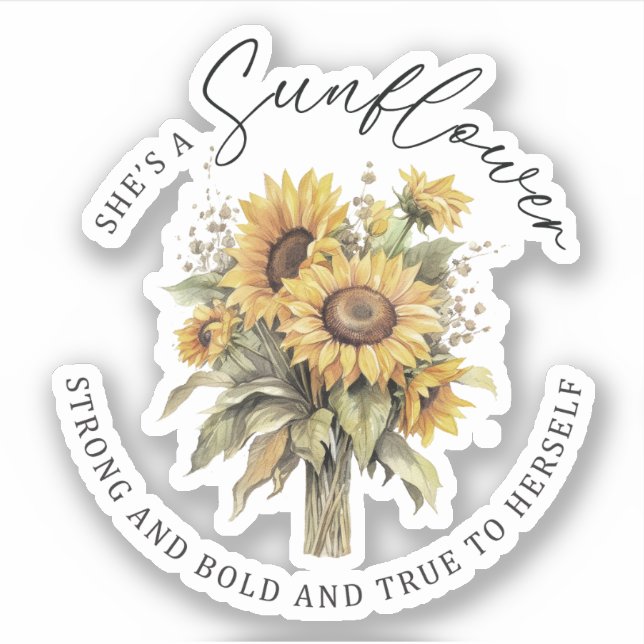 C'est un Sticker en Vinyle de tournesol (Devant)