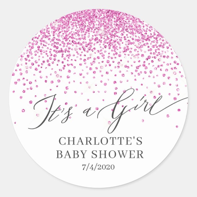 C'est un Sticker Fille Parties scintillant Rose Fa (Devant)
