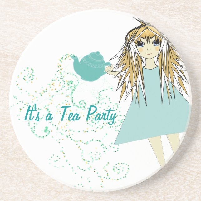 C'est un Tea Party Anime Girl Dessous de verre (Devant)