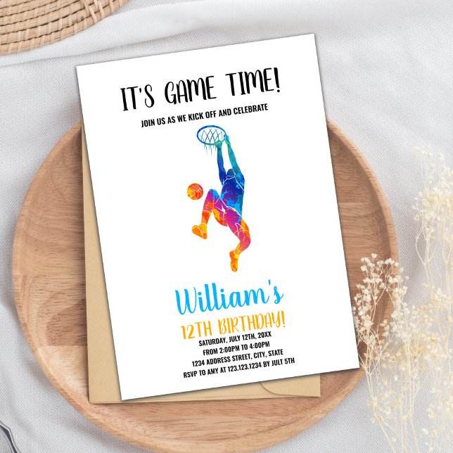 C'est un temps de jeu Basketball Invitations (It's a Game Time Basketball Invitations)