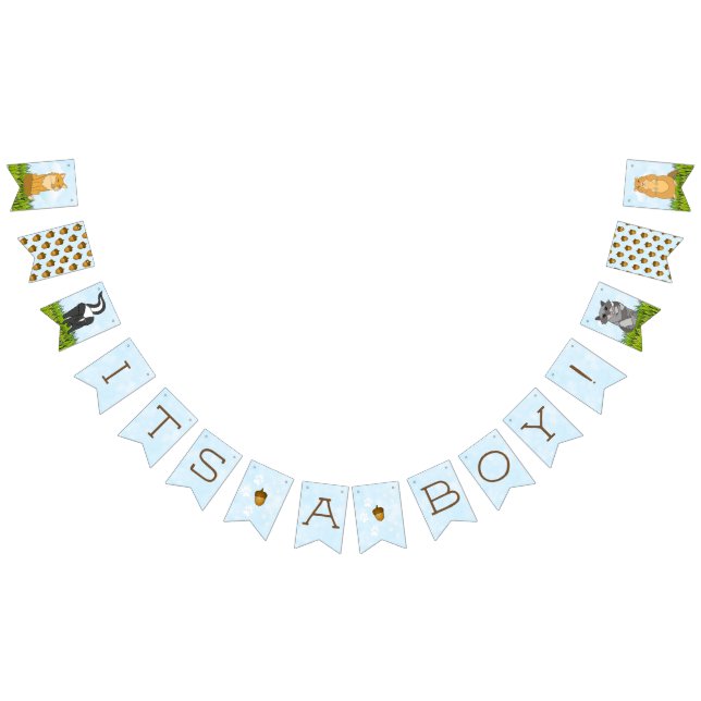 C'est une bannière de Baby shower à thème Boy, Woo (Tout)