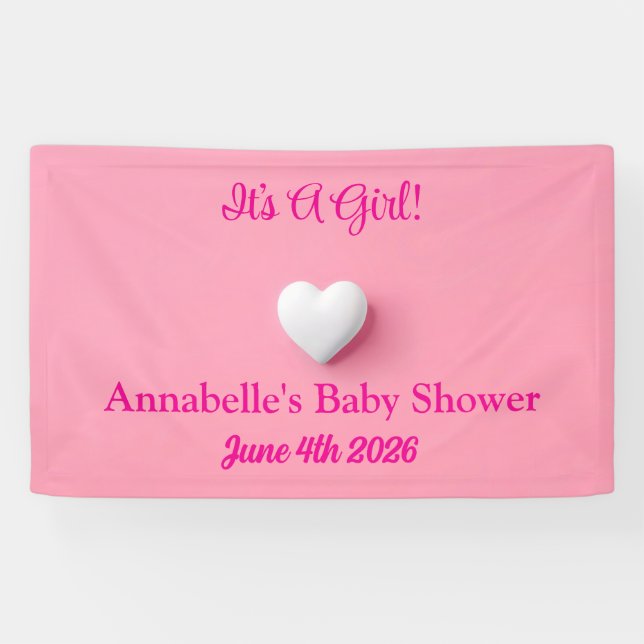 C'est une bannière de Baby shower fille (Horizontal)