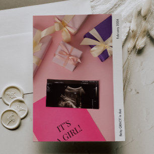 C'est une carte d'annonce de naissance fille photo
