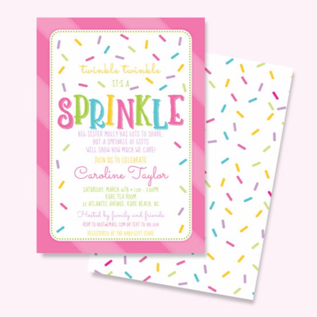 C'est une carte d'invitation Baby shower Sprinkle  (Créateur téléchargé)
