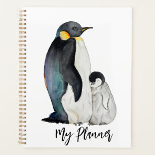 C'est une famille de pingouins en aquarelle
