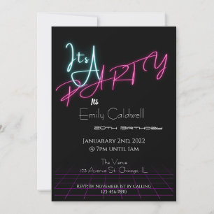 C'est une fête - Invitation Neon