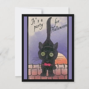 C'est une fête pour les invitations aux chats noir