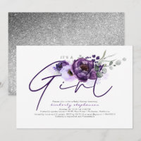 C'est une fille aux fleurs violettes Invitation Ba