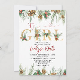 C'est une fille Baby shower de Noël Invitation