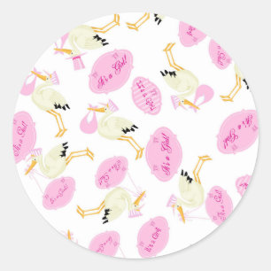 C'est une fille Bébé Sticker avec des cigognes
