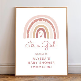 C'est une fille Boho Rainbow Baby shower Affiche d