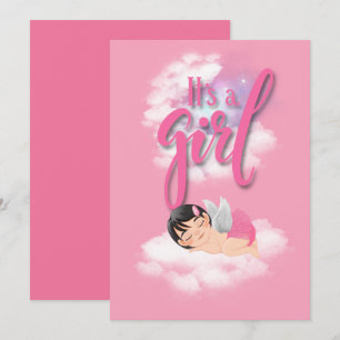 C'est une fille Carte d'annonce de naissance