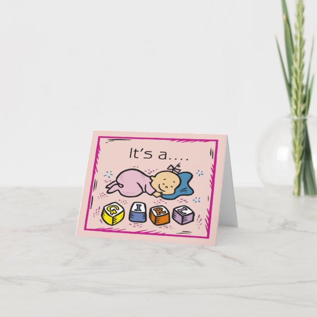 C'est une fille Faire-part de naissance (Devant)