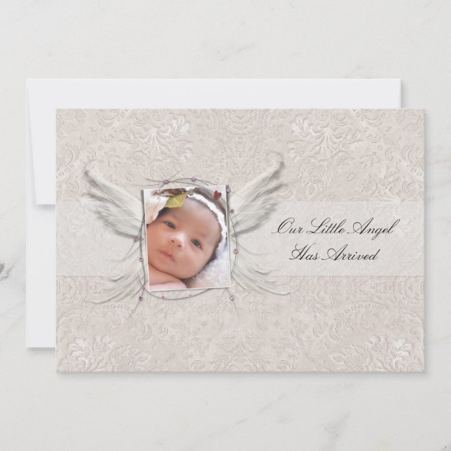 C'est une fille Faire-part de naissance d'Ange (Devant)