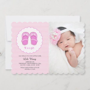 C'est une fille Faire-part de naissance photo