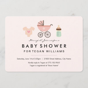 C'est une fille Invitation à une baby shower