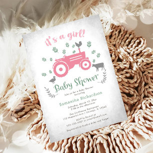 C'est une fille Invitation à une fête de bébé trac