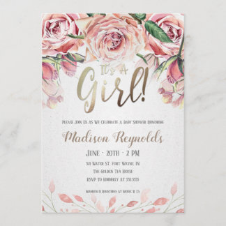 C'est une fille - Invitation Baby shower de Tea Pa