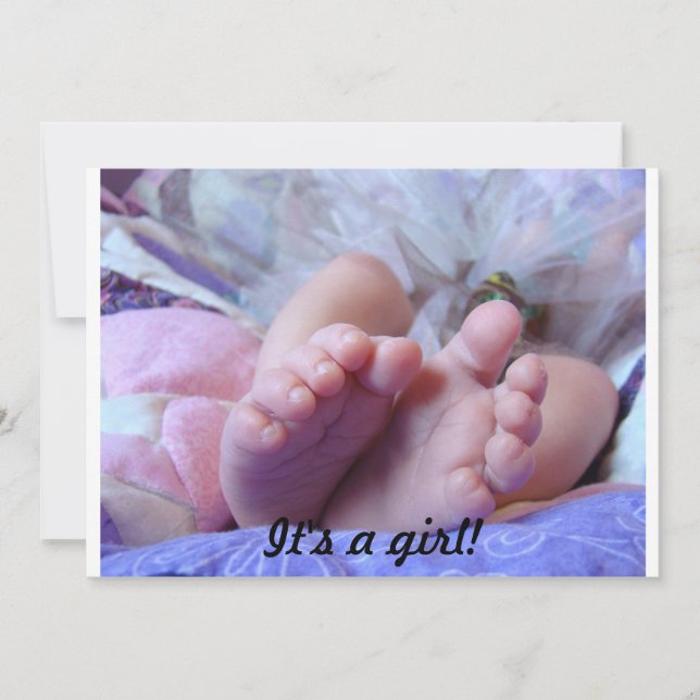 C'est une fille ! Invitations de baby shower (Devant)