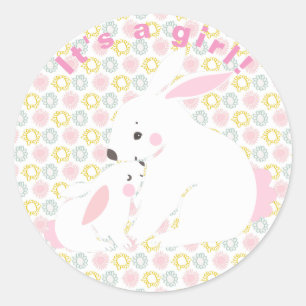 C'est une fille ! Mignonnes stickers mère et bébé 