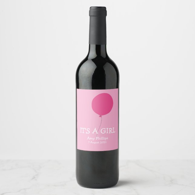 C'est une fille moderne Whimsical Étiquette de vin (Devant)