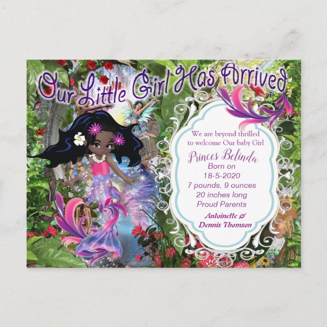 C'est une fille - Une Sirène Fée Carte Postale (Devant)