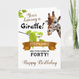 C'est une girafe! Carte d'anniversaire personnalis