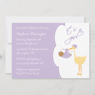 C'est une invitation au baby shower de cigogne vio