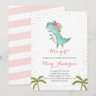 C'est une invitation au Baby shower de dinosaures 