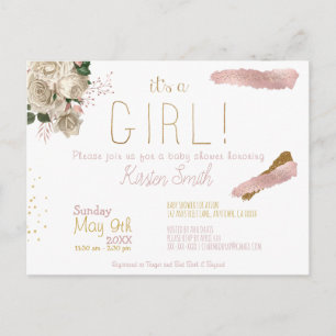 C'est une invitation de Baby shower de fille