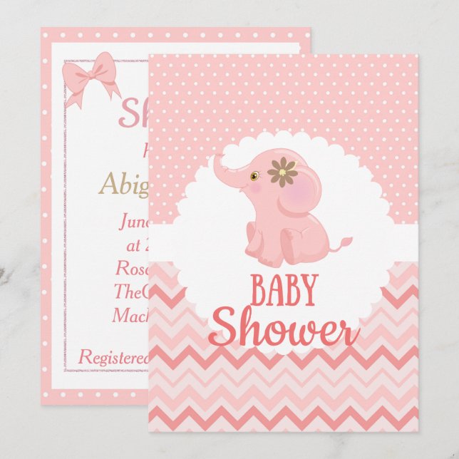 C'est une invitation de Baby shower de fille (Devant / Derrière)