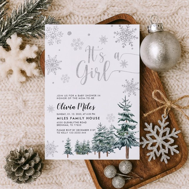 C'est une invitation de fille, baby shower d'hiver (Créateur téléchargé)