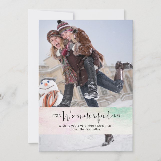 C'est une vie merveilleuse 1 photo Carte de Noël (Devant)