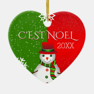 c'est Weihnachten Snowman Keramik Ornament
