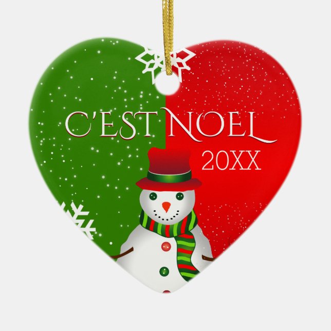 c'est Weihnachten Snowman Keramik Ornament (Vorne)