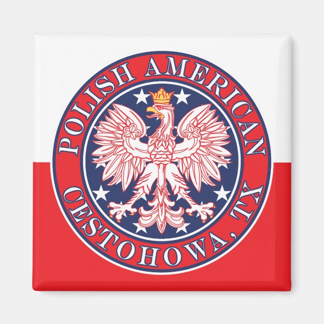 Cestohowa Texas Polnischer Adler Magnet (Vorne)