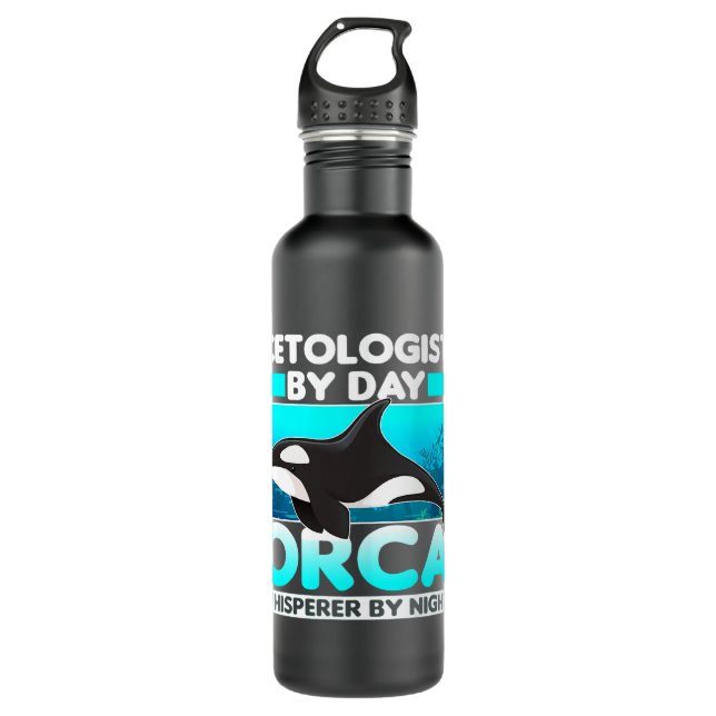 Cetologe Whale Marine Biology Cetology Marine Bi Edelstahlflasche (Vorderseite)