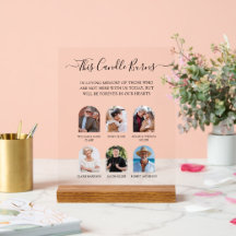 Cette bougie brûle Table de mémorial de mariage en