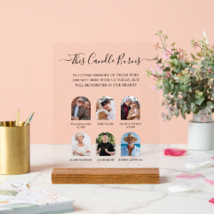 Cette bougie brûle Table de mémorial de mariage en