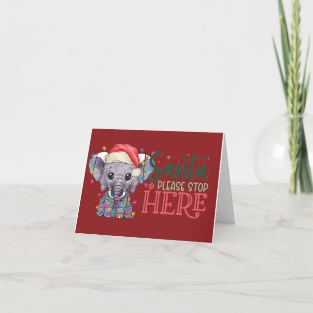 Cette carte Père Noël de Noël éléphant (Devant)