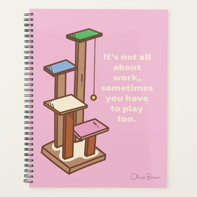 Cette Chat Life Pink Chat Tower avec le nom (Devant)