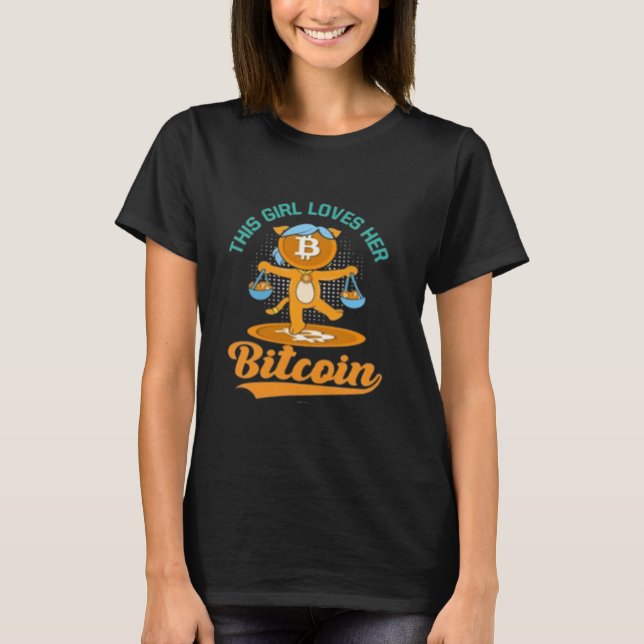 Cette fille aime son T-shirt Bitcoin (Devant)