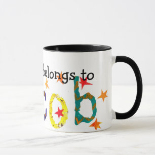 'Cette Mug appartient à Jacob' Blancs Ringer Mug