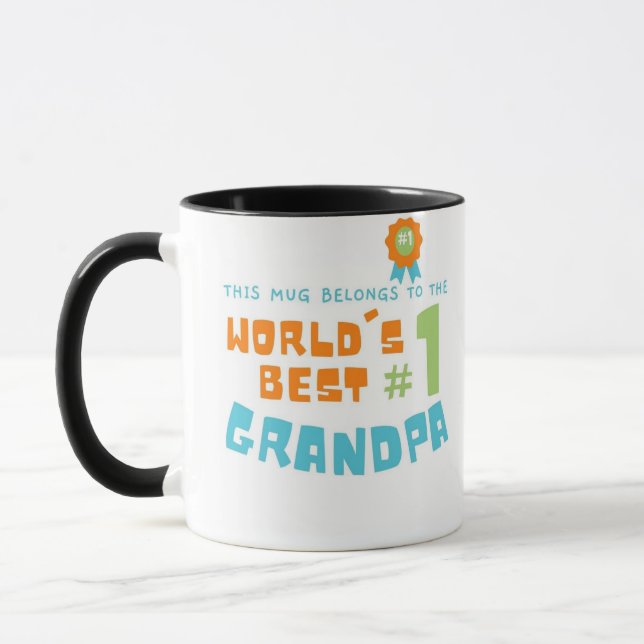Cette Mug appartient au meilleur grand-père #1 du  (Gauche)
